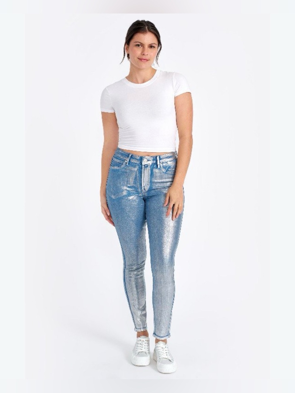 Seven Shimmer High-Rise Skinny Jeans - Silver Blue size 2 worn once*